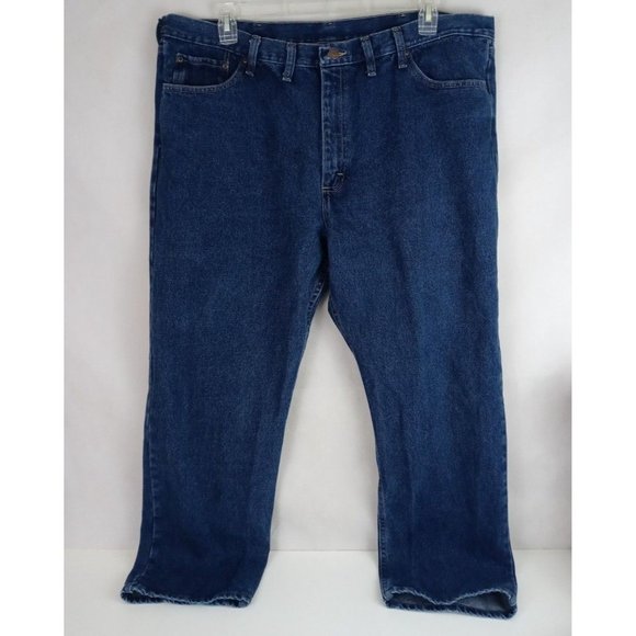 Wrangler Men's Dark Wash Bootcut Jeans Size 44x30 - Picture 2 of 8